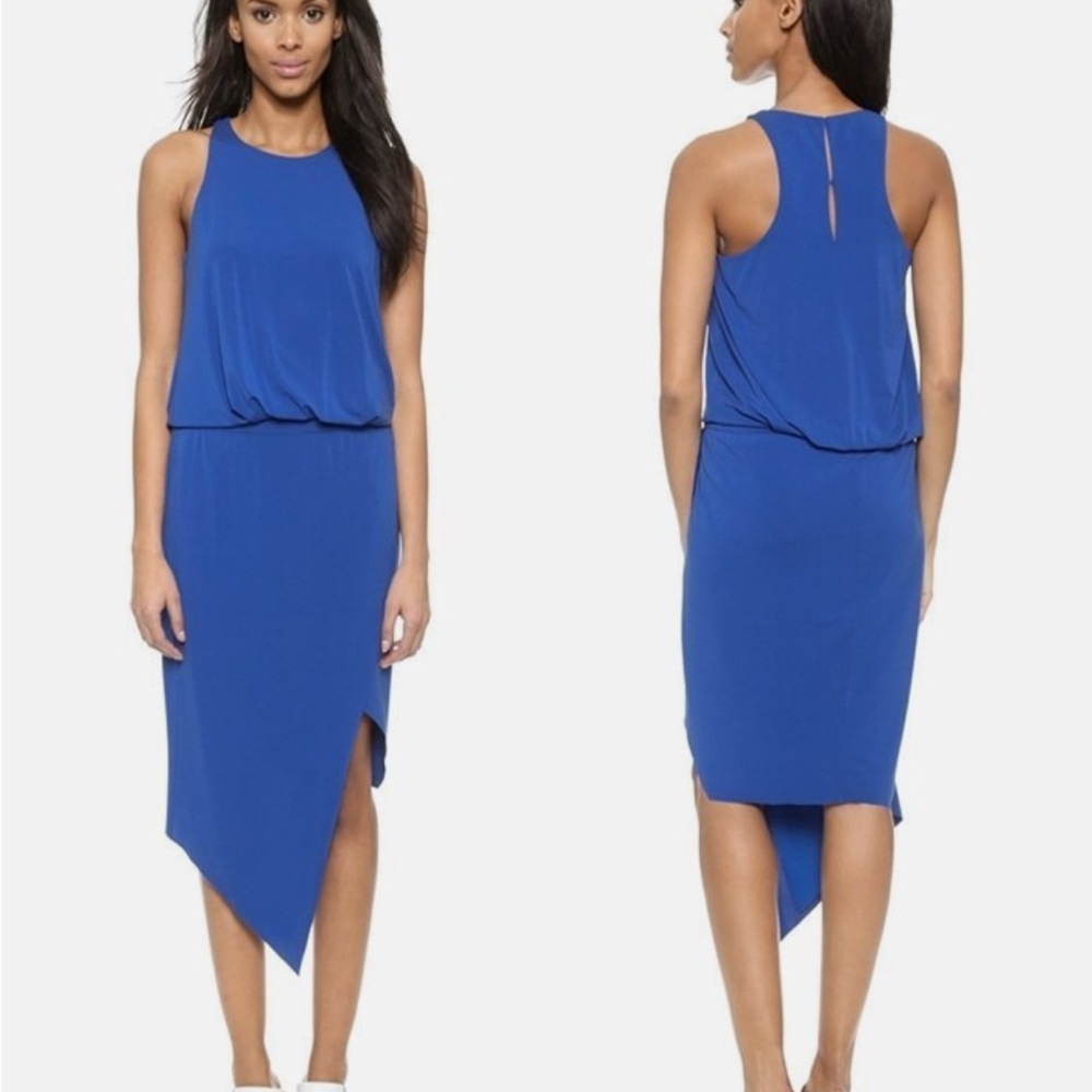 Elizabeth and James Jersey Blouson Rowan Dress in Cobalt Blue